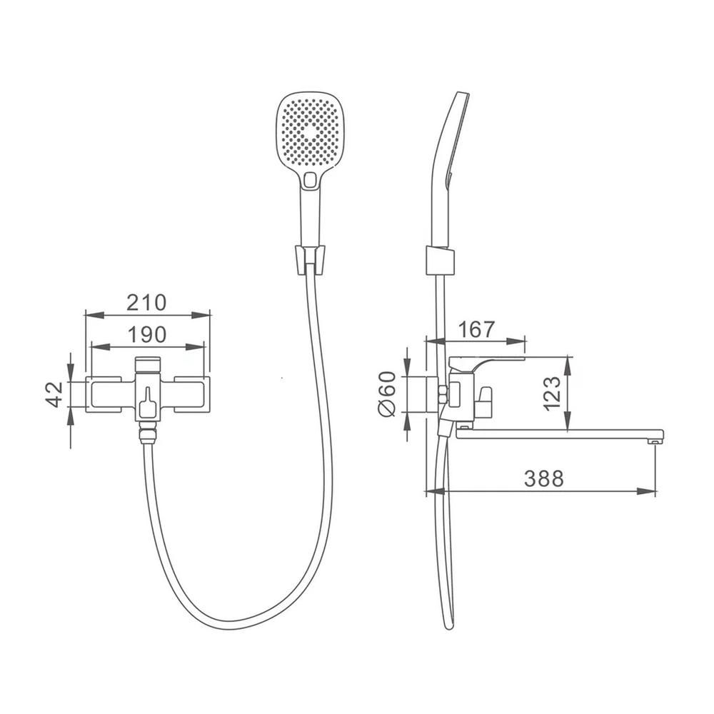 Смеситель для ванны Splenka S55.22, хром