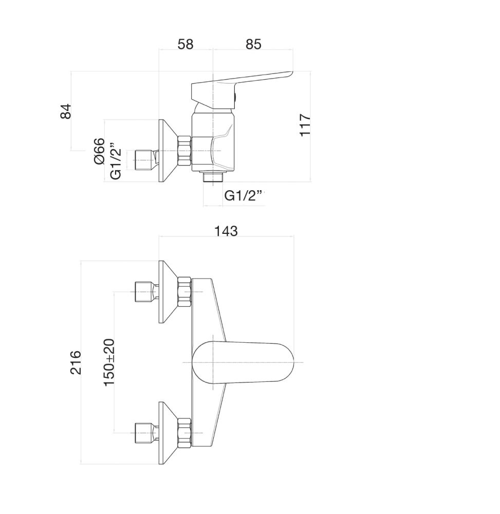 Смеситель для душа Fiore KEVON 81BB6511, белый, артикул 81BB6511