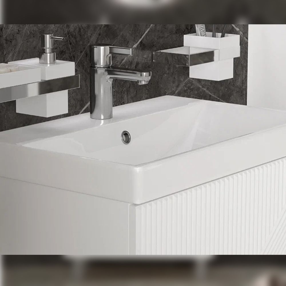 Тумба под раковину напольная Velvex Edge tn.EDG.9696.60.2Y белый глянец, 60 см, артикул tn.EDG.9696.60.2Y белый глянец