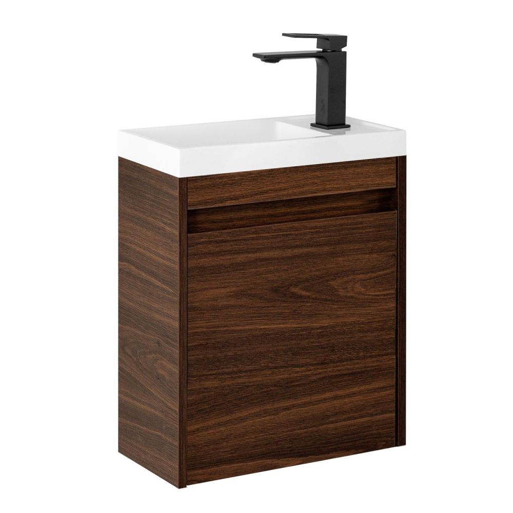 FAMILY-M База под раковину подвесная с одной распашной дверцей, Bourbon Oak, 400x220x500, Family-M-400-1D-SO-BO, артикул Family-M-400-1D-SO-BO