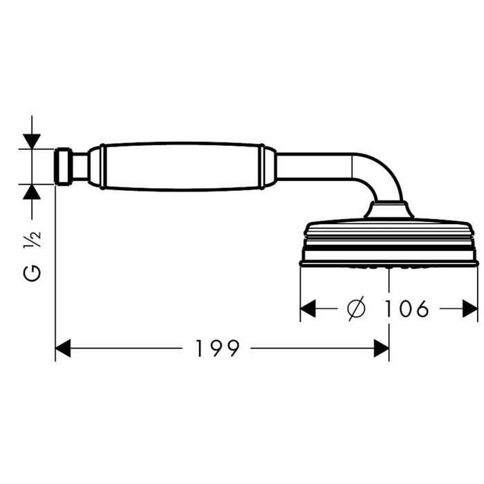 AX Montreux Ручной душ 1jet 100мм,с белой рукояткой, ½’, цвет: полированное золото AX Montreux Ручной душ 1jet 100мм,с белой рукояткой, ½’, цвет: полированное золото