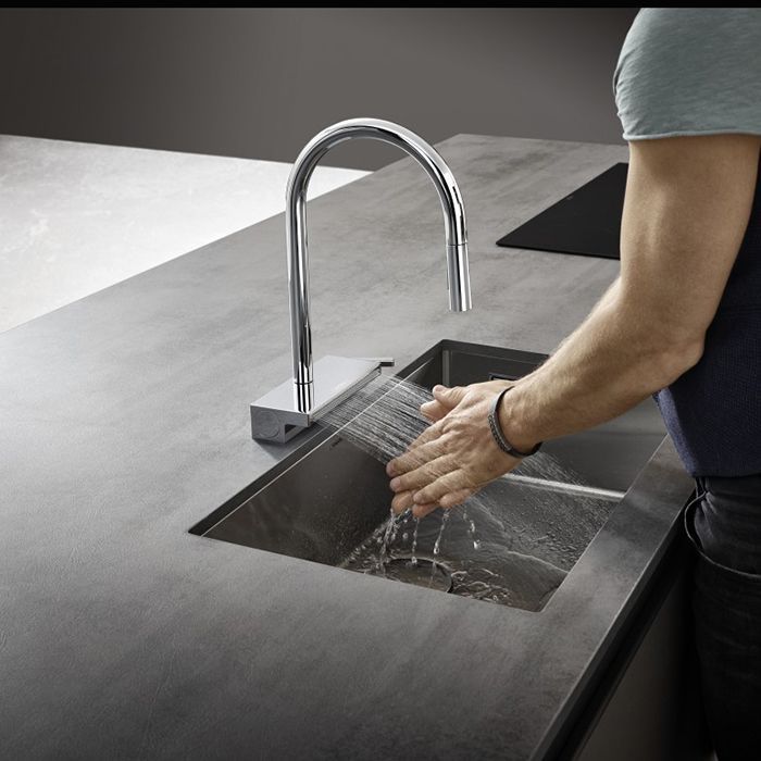 Смеситель для кухни, Hansgrohe, Aquno Select M81, sBox, многофункциональный дуршлаг, тип открывания воды-однорычажный, тип регулирования воды-керамический картридж, монтаж-на раковину/столешницу, отверстия для монтажа-1, высота, мм-390, вынос излива, мм-2 Смеситель для кухни, Hansgrohe, Aquno Select M81, sBox, многофункциональный дуршлаг, тип открывания воды-однорычажный, тип регулирования воды-керамический картридж, монтаж-на раковину/столешницу, отверстия для монтажа-1, высота, мм-390, вынос излива, мм-2