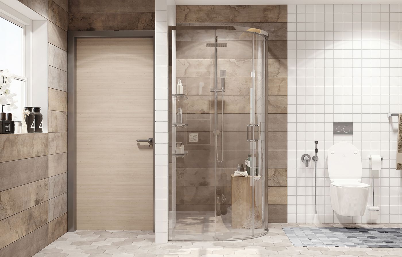 Душевой уголок Ambassador Queen 11011101, полукруглый, 90х90 см