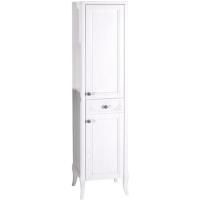 Шкаф пенал ASB-Woodline Салерно 40 Белый патина серебро