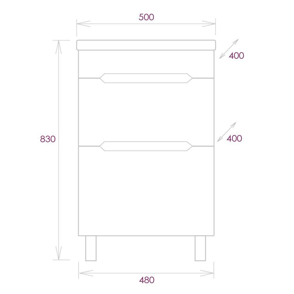 Тумба Onika Айленд 50 напольная, белая (ум. Сomo-50)