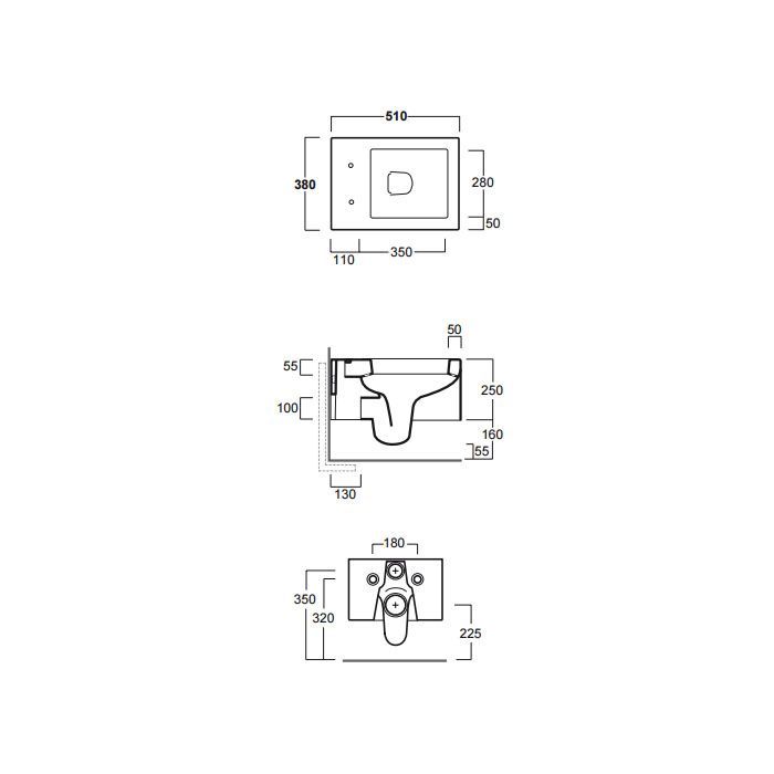 SIMAS Frozen Унитаз подвесной 38х51см, цвет белый, без крепежа F85
