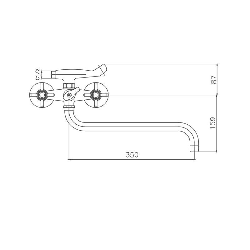 Смеситель для ванны Cron CN2624, хром
