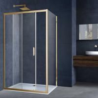 Душевые уголки Vincea Душевой уголок Alpha VSR-3AL9015CLG, 1500*900, брашированное золото, стекло прозрачное, , шт