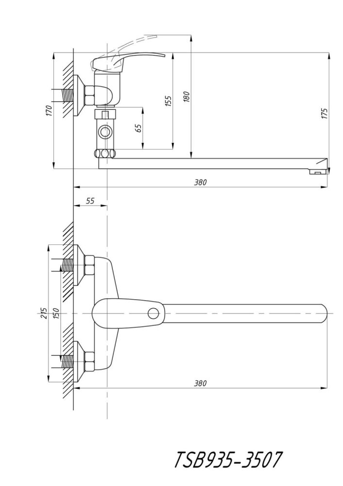 Смеситель для ванны с душем TSARSBERG (TSB-935-3507) тип См-ВУОРНШлА, артикул TSB-935-3507