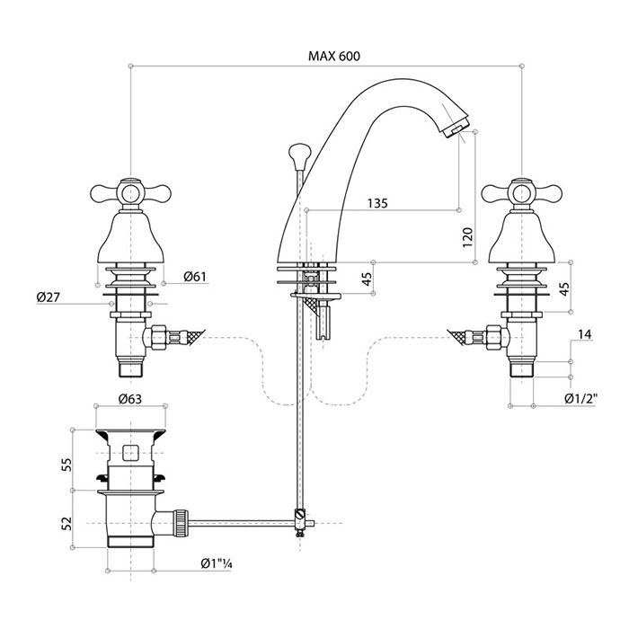 Bongio Axel Смеситель для раковины, цвет хром