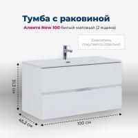 Тумба под раковину Aquanet Алвита New 100 2 ящика, белый матовый Тумба под раковину Aquanet Алвита New 100 2 ящика, белый матовый