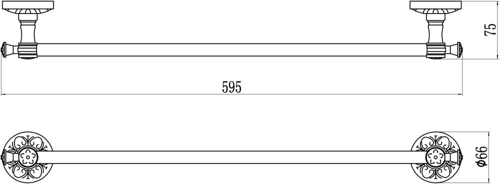 Полотенцедержатель Savol S-005824A, хром, артикул S-005824A