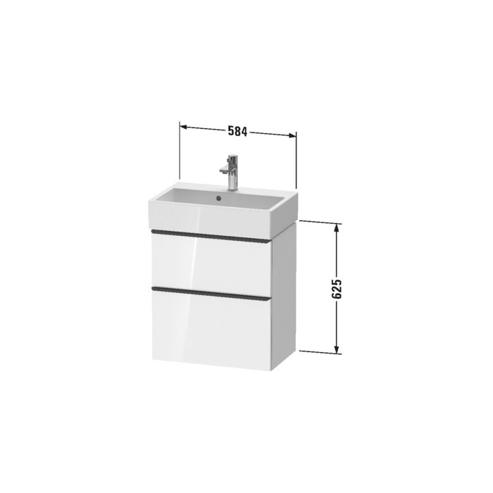 Duravit D-Neo Тумбочка подвесная компакт 584x372хh625 мм, 1 ящик, цвет: Black Oak, артикул DE432901616