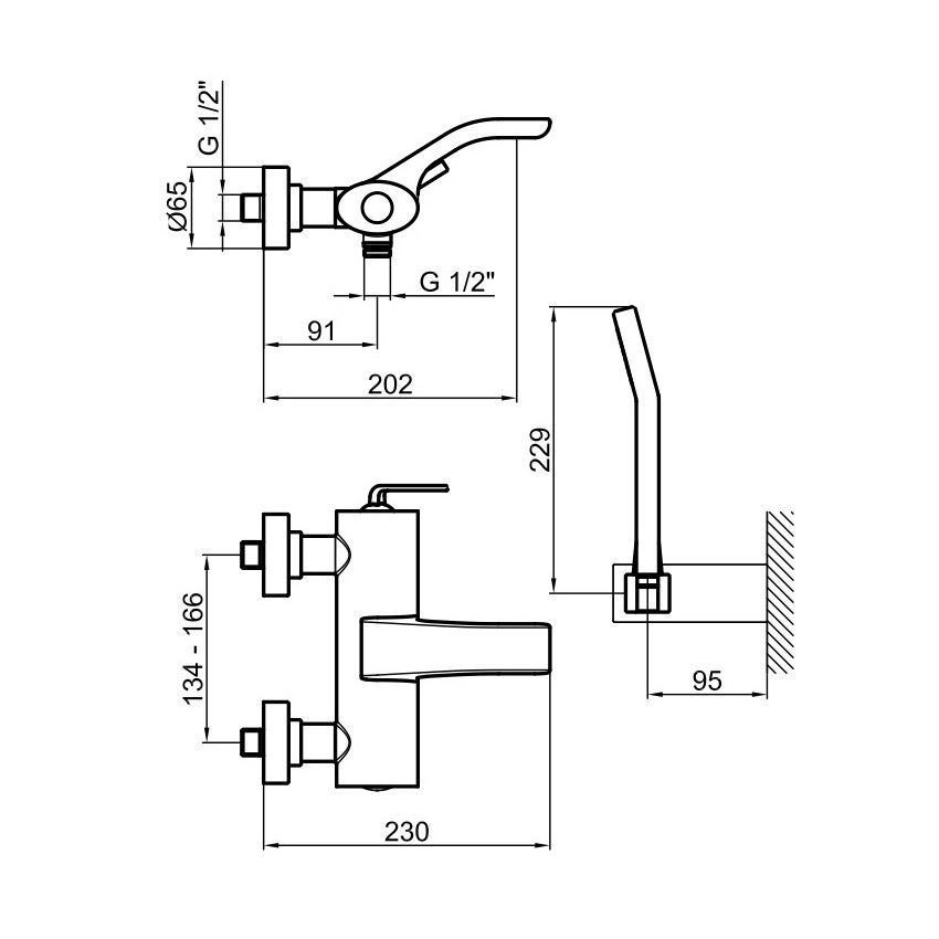 Смеситель для ванны Webert Wolo WO850101564, черный/хром, артикул WO850101564