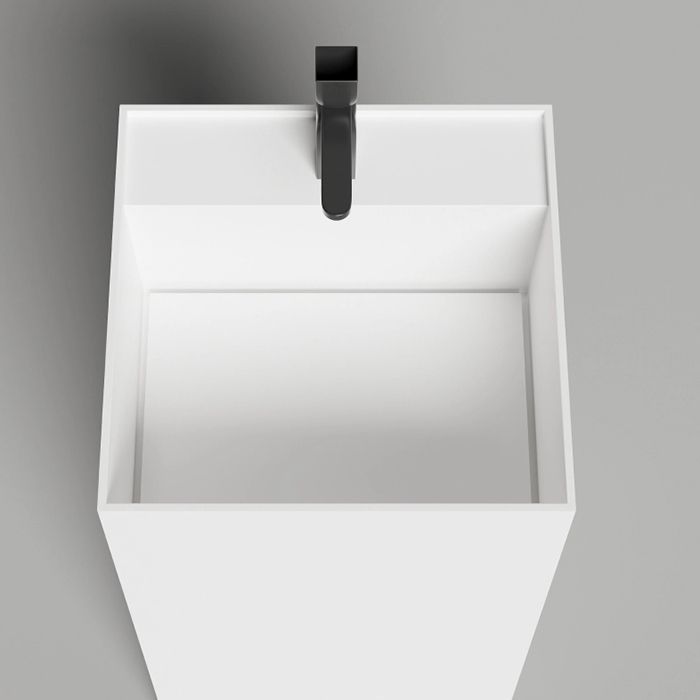Salini ARMONIA SQUARE TOP  Раковина напольная  450х450х900мм, слив в пол, выпуск D 503, сифон, декоративная накл. , мат-л: S-Sence, глянцев, белый. Salini ARMONIA SQUARE TOP  Раковина напольная  450х450х900мм, слив в пол, выпуск D 503, сифон, декоративная накл. , мат-л: S-Sence, глянцев, белый.