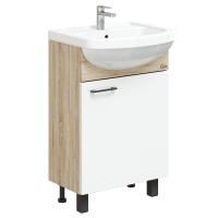 Тумба Onika Эко 52 Black напольная, белая/дуб сонома, разборная (ум. Акватон 52)