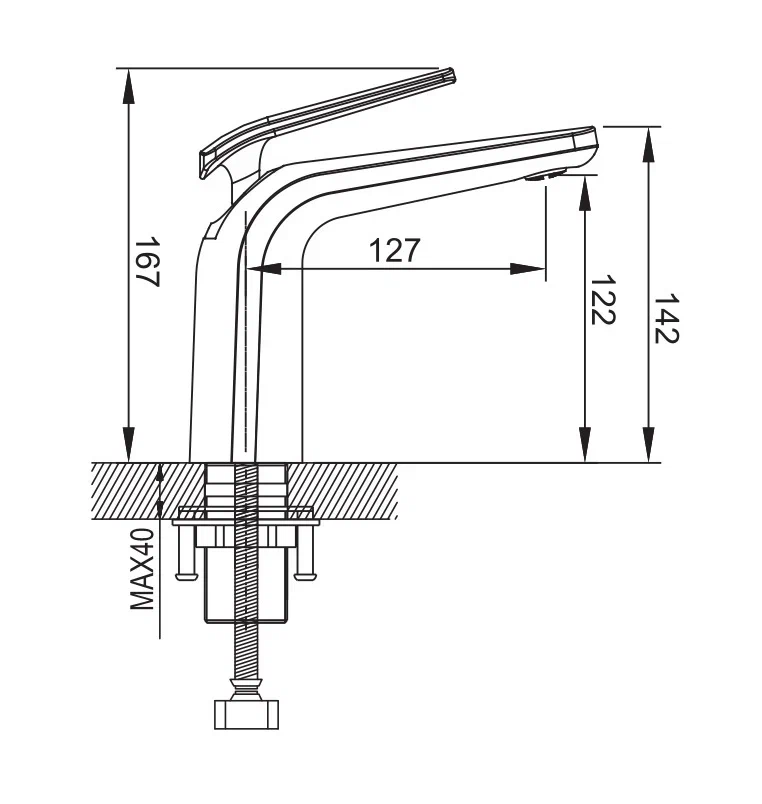 Смеситель для раковины Rose R39H R3901H, черный