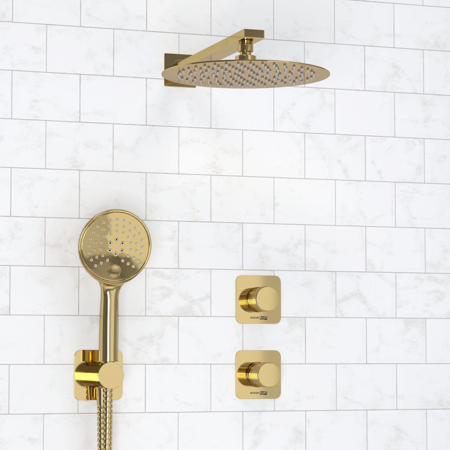 A7651.303.183.208.280.197.207  Встраиваемый комплект для душа с верхней душевой насадкой и лейкой