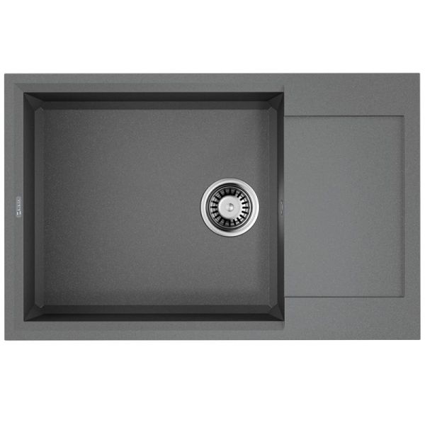 Мойка, OMOIKIRI, Sakaime, с крылом, ширина, мм-780, глубина, мм-500, высота, мм-220, тип установки-встраиваемый, отверстия для смесителя-4 промаркированных, с переливом, сифон и донный клапан в комплекте, материал-Tetogranit, крепления в комплекте, цвет-L