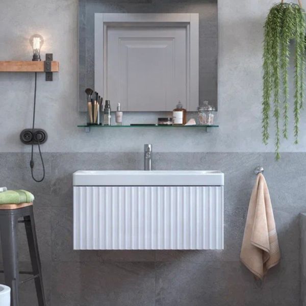 Тумба под раковину подвесная Velvex Compo tp.COM.9696.80.1Y белый глянец, 80 см