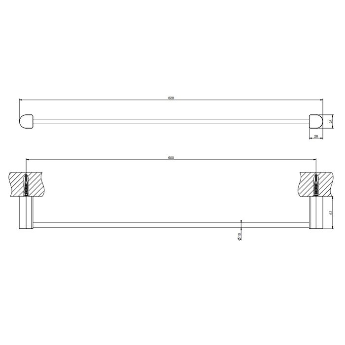 GESSI Rilievo Полотенцедержатель, 60 см, цвет: хром GESSI Rilievo Полотенцедержатель, 60 см, цвет: хром