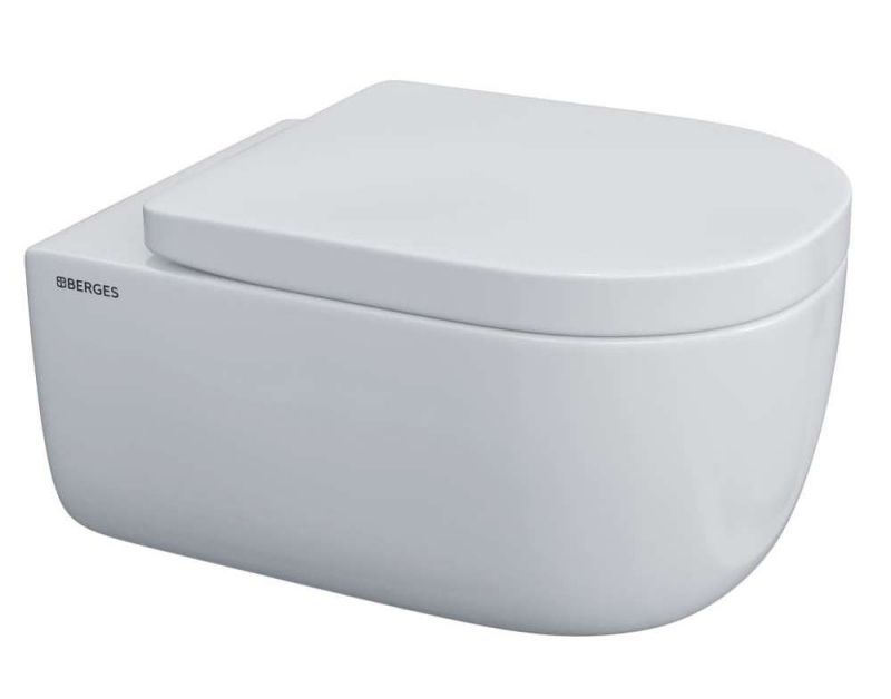 Комплект унитаза с инсталляцией Berges Wasserhaus Ego XL 043234 с сиденьем Микролифт и Черной клавишей смыва, артикул 043234