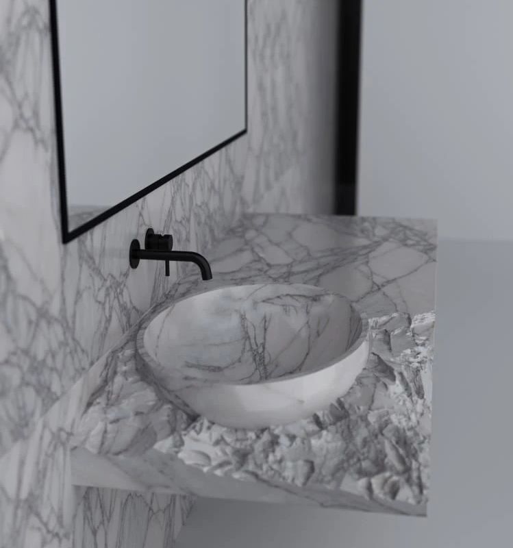 Смеситель для раковины встраиваемый Knotlor SS-25/BL, черный