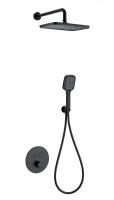Душевая система с термостатом встраиваемая WONZON & WOGHAND, Черный матовый (WW-D2017-A-MB)