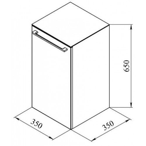 Тумба для ванной без раковины Тока 2 с бельевой корзиной, белая
