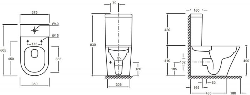 Унитаз напольный JACOB DELAFON RODIN UJAB102-00 Rim гор. вып. 66,5*36,5 (белый), шт
