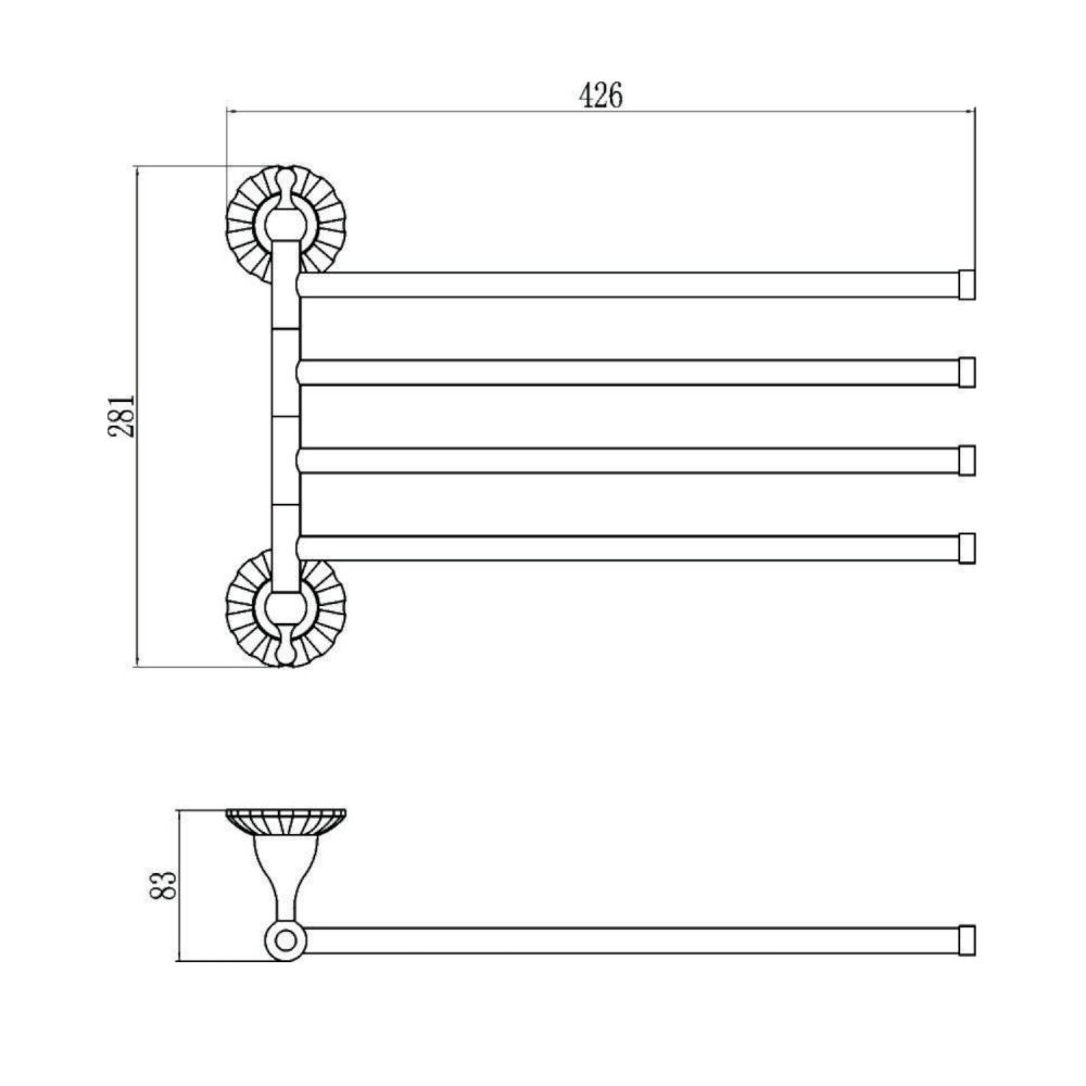 Полотенцедержатель Savol S-08904C, бронза
