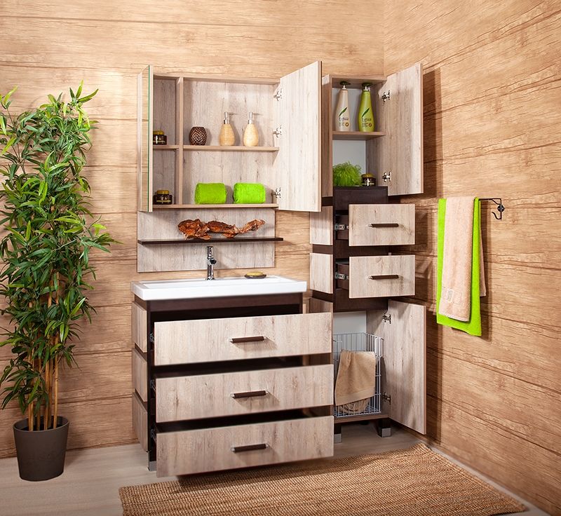 Тумба под раковину Бриклаер Техас 80 Дуб кантри Венге