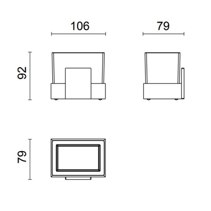 OASIS SQUARE Стакан настольный, цвет хром