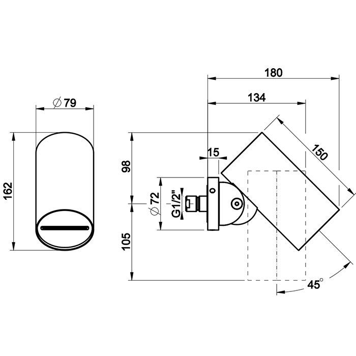 GESSI 316 DIAMANTATO Верхний душ Ø79 мм., с настенным креплением, водопад, цвет Steel Brushed