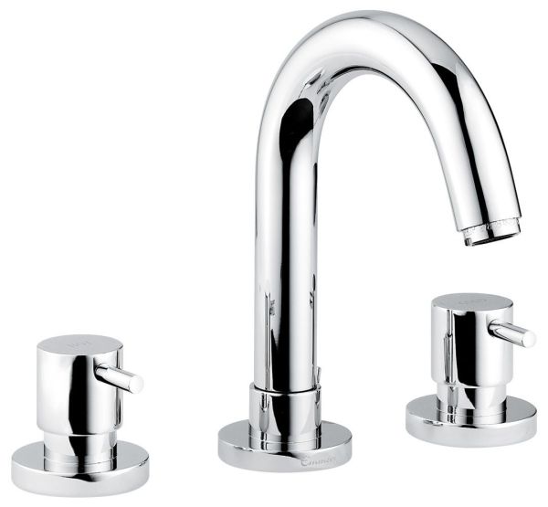 Emmevi Piper, двухрычажный смеситель для раковины на 3 отверстия с донным клапаном, цвет хром