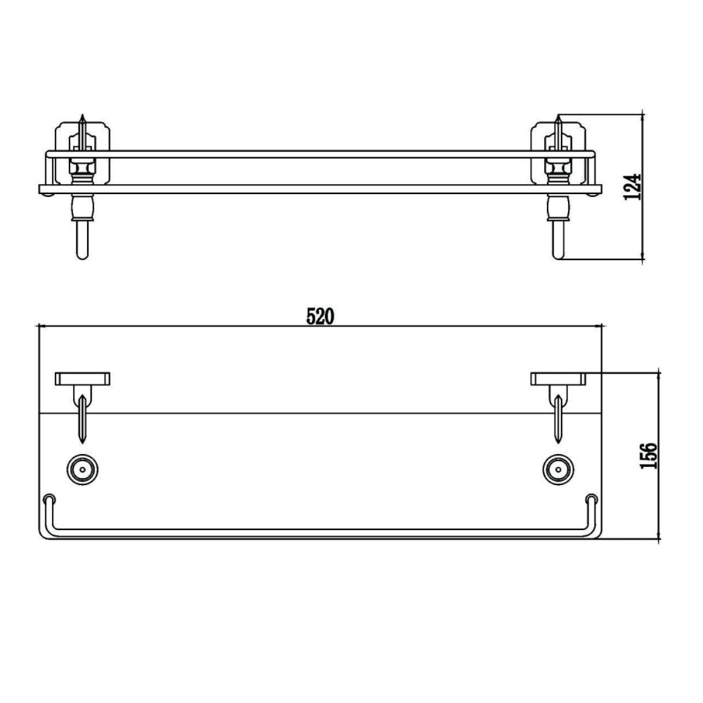Полка стеклянная Savol S-006491, бронза