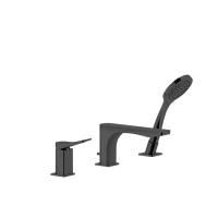 GESSI Rilievo Смеситель на борт ванны на 3 отв, с убирающаяся душевой лейкой , цвет: nero XL