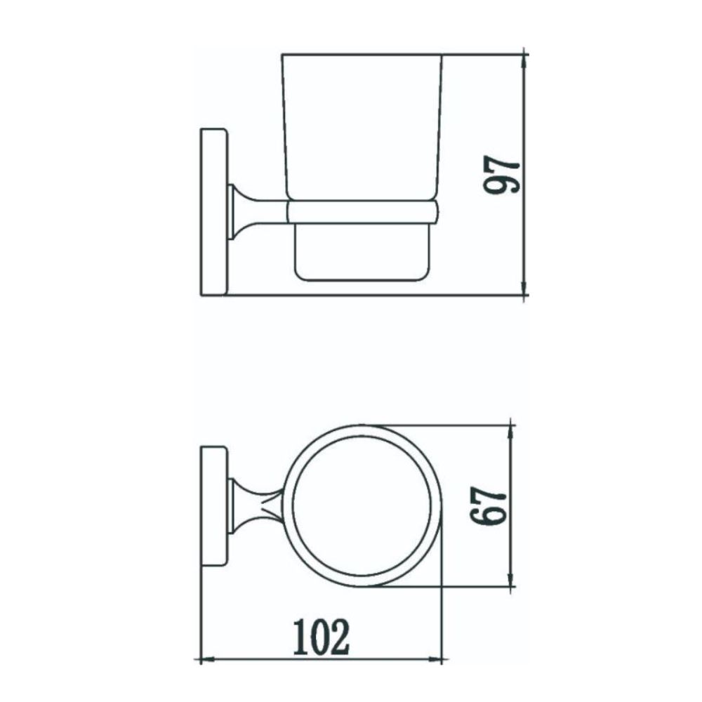 Стакан для ванной комнаты Savol S-007058, хром, артикул S-007058
