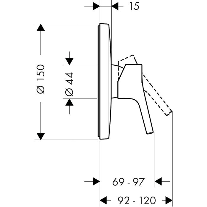 HG Talis S Встраиваемый смеситель для душа на 1 источник, внешняя часть, цвет: хром HG Talis S Встраиваемый смеситель для душа на 1 источник, внешняя часть, цвет: хром