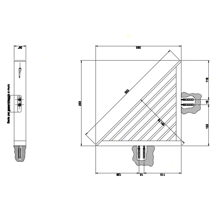 Gessi Rettangolo Полочка-решетка угловая для ванны или душа, цвет: хром