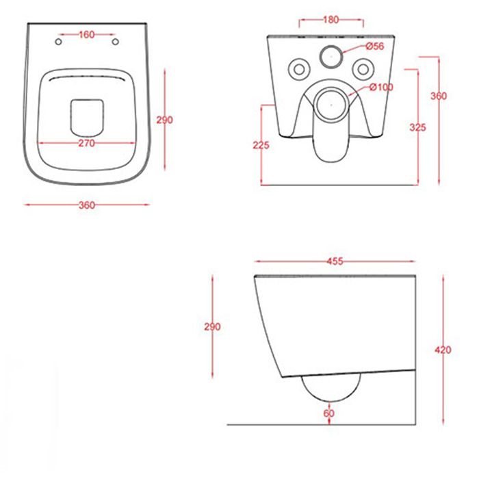 Artceram A16 MINI  Унитаз подвесной безободковый 36х45 см, с креплениями,  цвет белый.