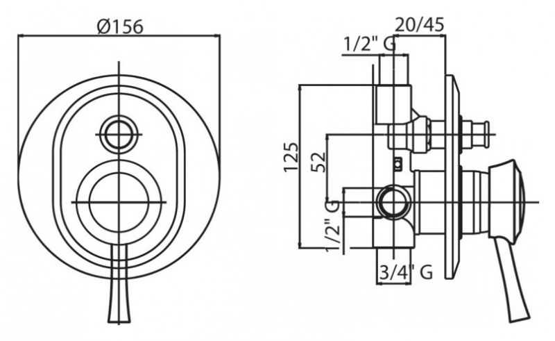 Смеситель для душа Cezares Giubileo GIUBILEO-VDIM-02 Бронза
