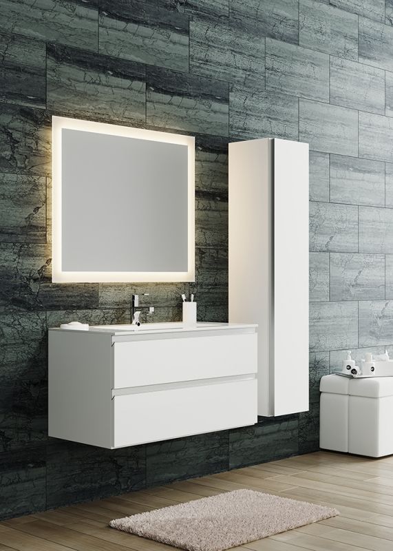 Шкаф пенал SanVit Авеню 32 pavenu в цвете Ral подвесной Черный глянец