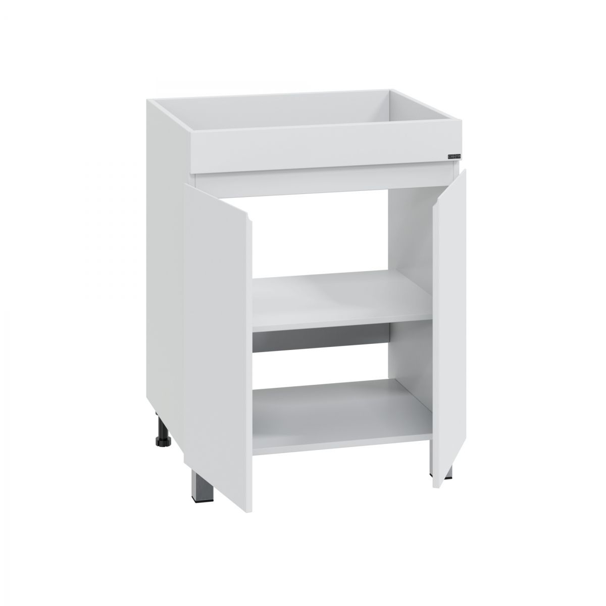 Тумба под раковину над стиральной машиной напольная "Марс 59" двери, (ум. Юпитер 1200*500 литой мрамор)