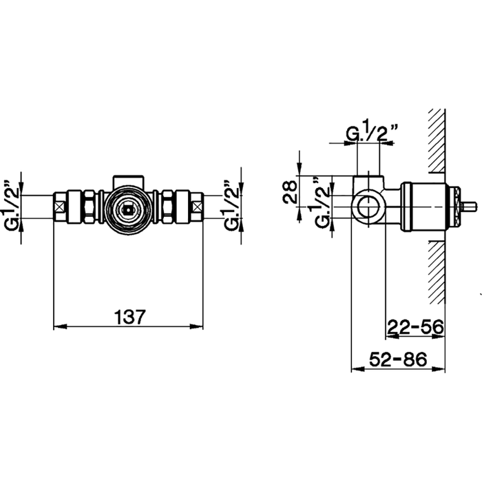 CISAL Встраиваемая часть однорычажного смесителя для душа