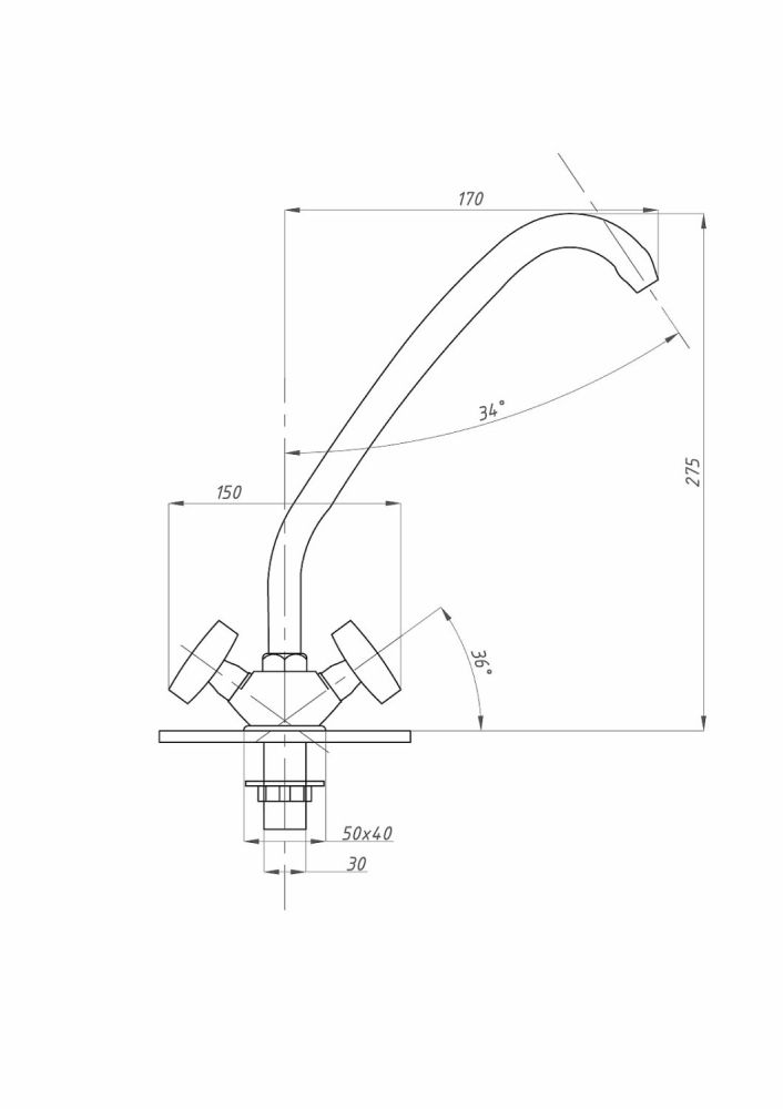Смеситель для кухни ПСМ-ПРОФСАН PSM-117-80 СТАНДАРТ-Б тип См-МДЦБр, артикул PSM-117-80