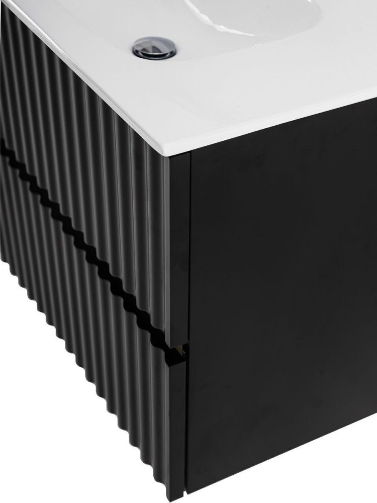 ELEGANT База под раковину подвесная с двумя выкатными ящиками, с LED подсветкой ручек. Чёрный матовый, 970x469x550 AM-ELEGANT-1000-2C-SO-NM-LED, артикул AM-ELEGANT-1000-2C-SO-NM-LED