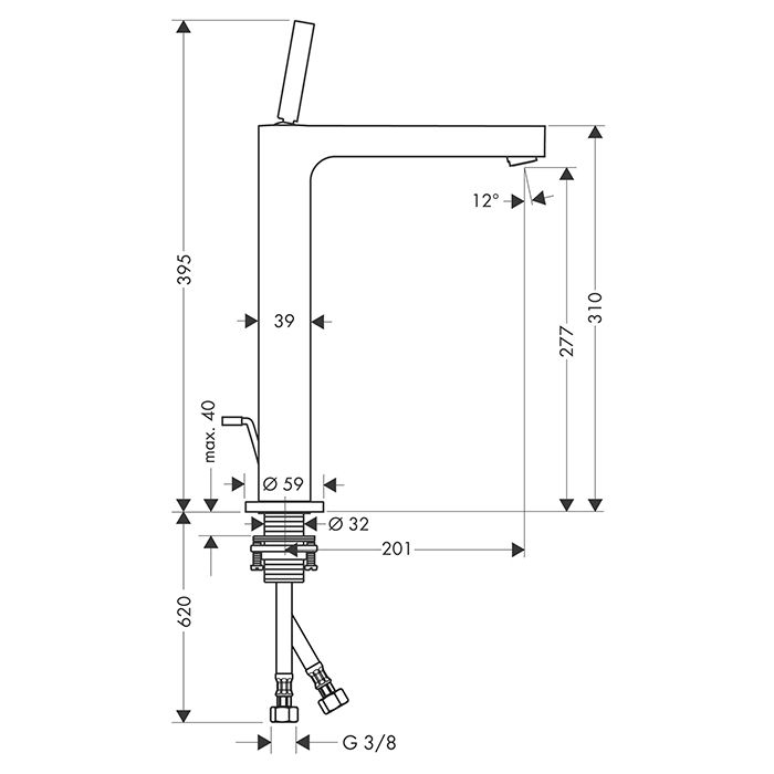 AX Citterio Смеситель для раковины , цвет полированное золото