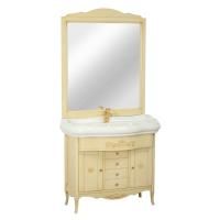 BELLA База 91xH81x49 см. для раковины 100 см, 2 двери 1 ящ. с лилией филенчатые, цвет: DECAPE SABBIA