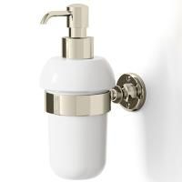 Devon First Class Дозатор для жидкого мыла белый, держатель и помпа цвет никель блестящий